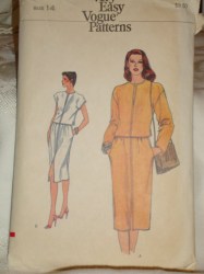 7558 EZ VOGUE CAP- LS SEAM TOP,  STRAIGHT SKIRT PATTERN 14